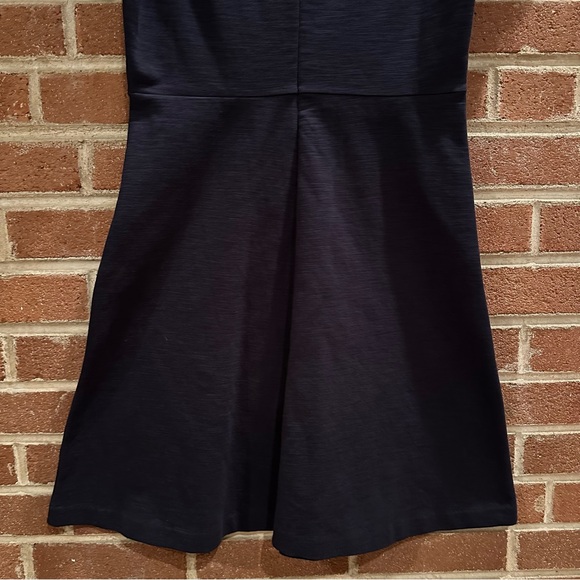 J Crew Dress Ponte Aline Navy Blue Size 8 Zipper Short Sleeve - Picture 7 of 9